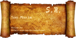 Sas Maxim névjegykártya